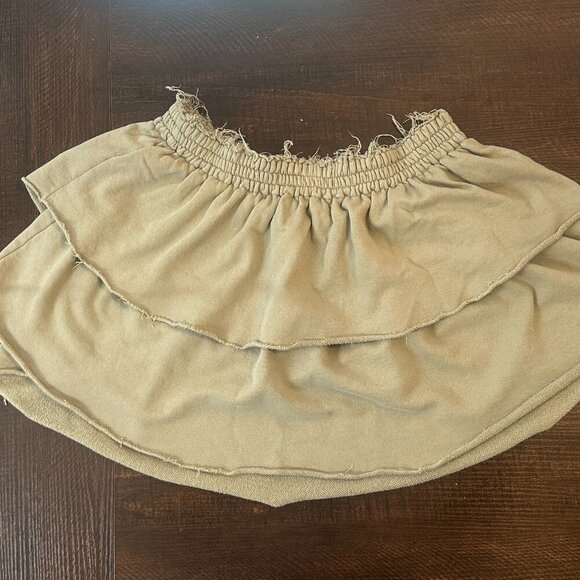 aerie Dresses & Skirts - Aerie Women’s Olive Green Layered Mini Skirt Size Large Casual Boho Style